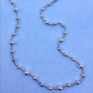 Sterling Silver Bead Necklace 23.5”